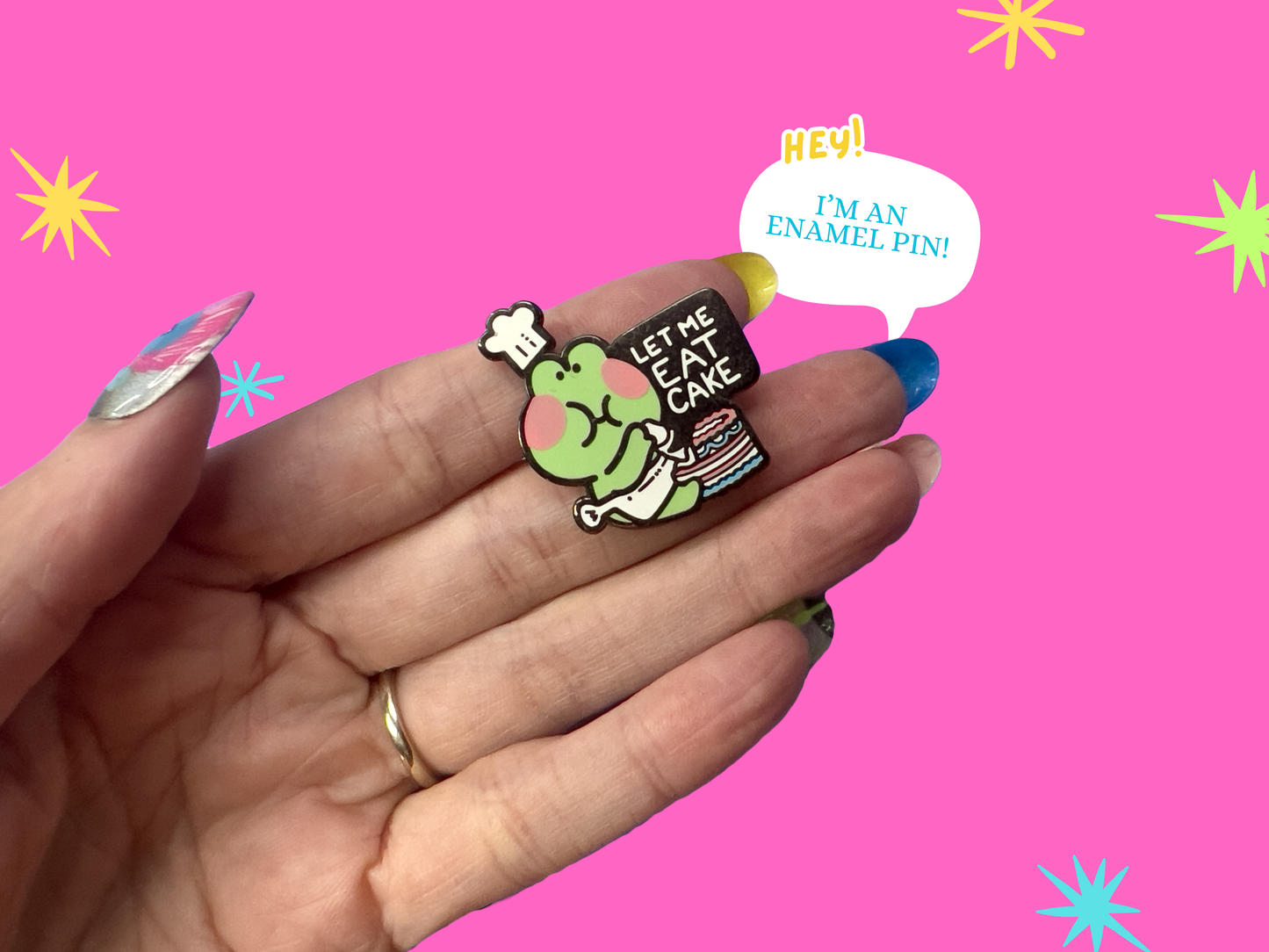 Let Them Eat Cake Frog enamel Pin