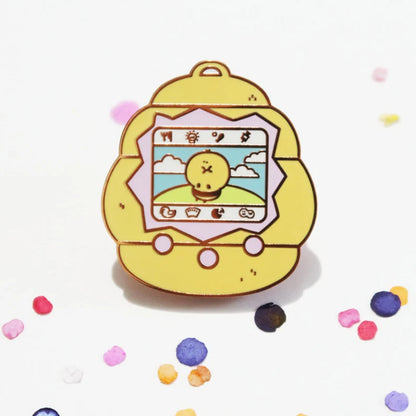 Tamagotchi Bee Rose Gold Enamel Pin