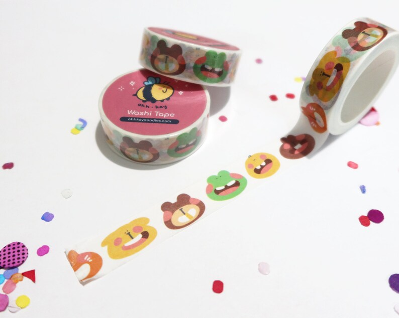 Goofy Happy Animals Washi Tape