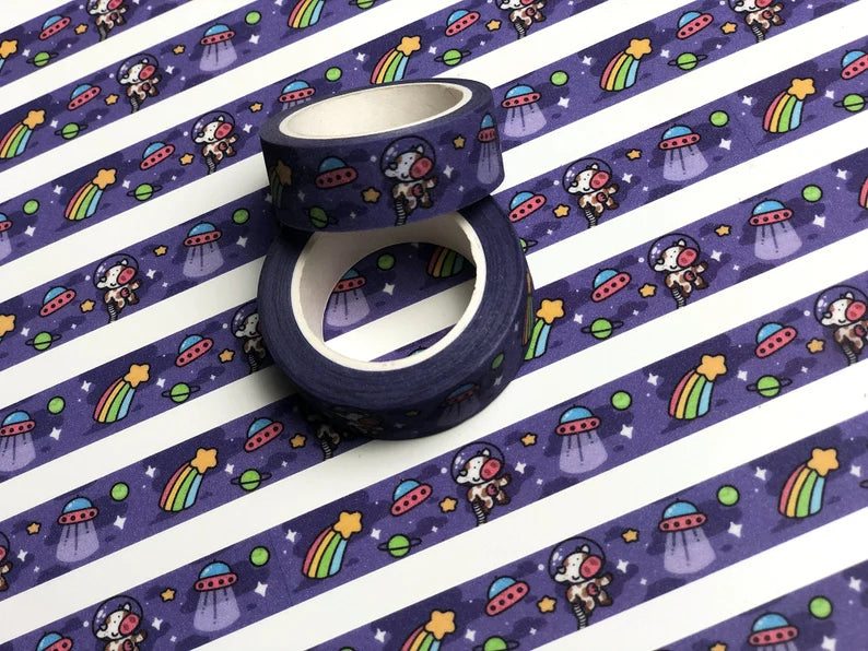 Aliens & Cows Glitter Washi Tape